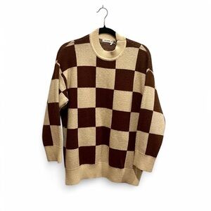 Checker print sweater dress